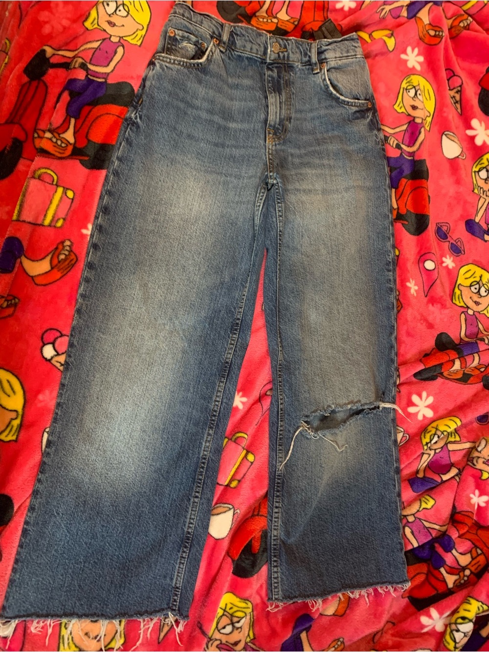 Zara Women’s Wide Leg Distressed Jeans L30”